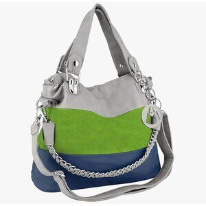 MG Collections MAWAR Purse Tri Tone Colored Chic Hobo Bag, Handheld Or Shoulder